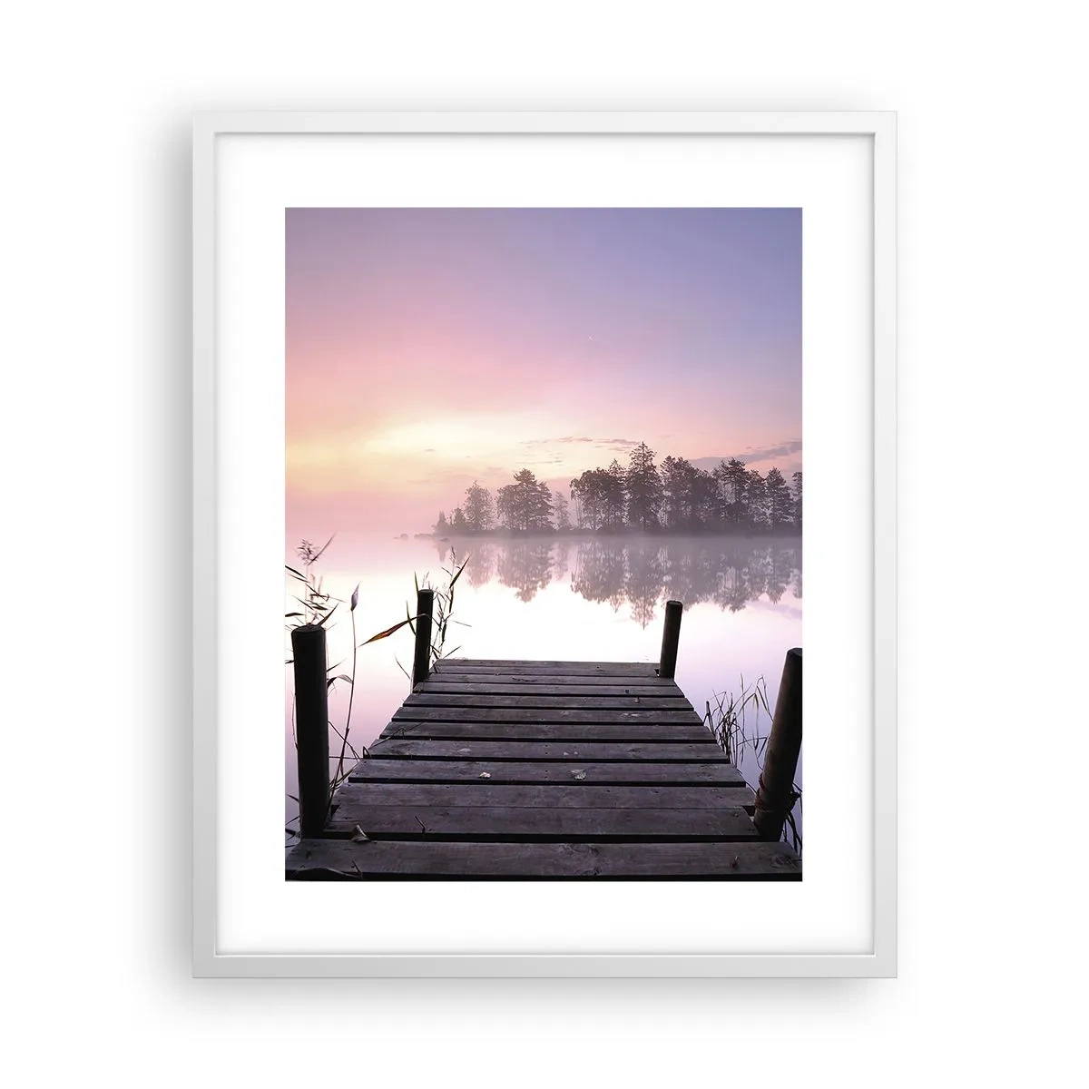 Plakat i hvid ramme - Ud af den lilla tåge... - 40x50 cm