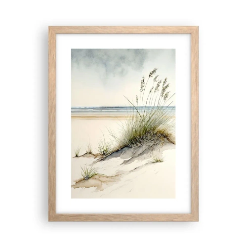 Plakat i ramme af lyst egetræ - Forkælet af vinden - 30x40 cm