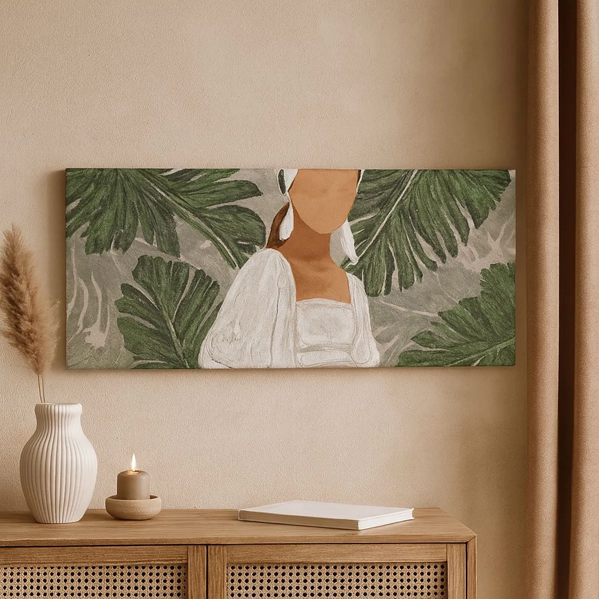 Lærredstryk - Billede på lærred - Eksotisk portræt - 100x40 cm