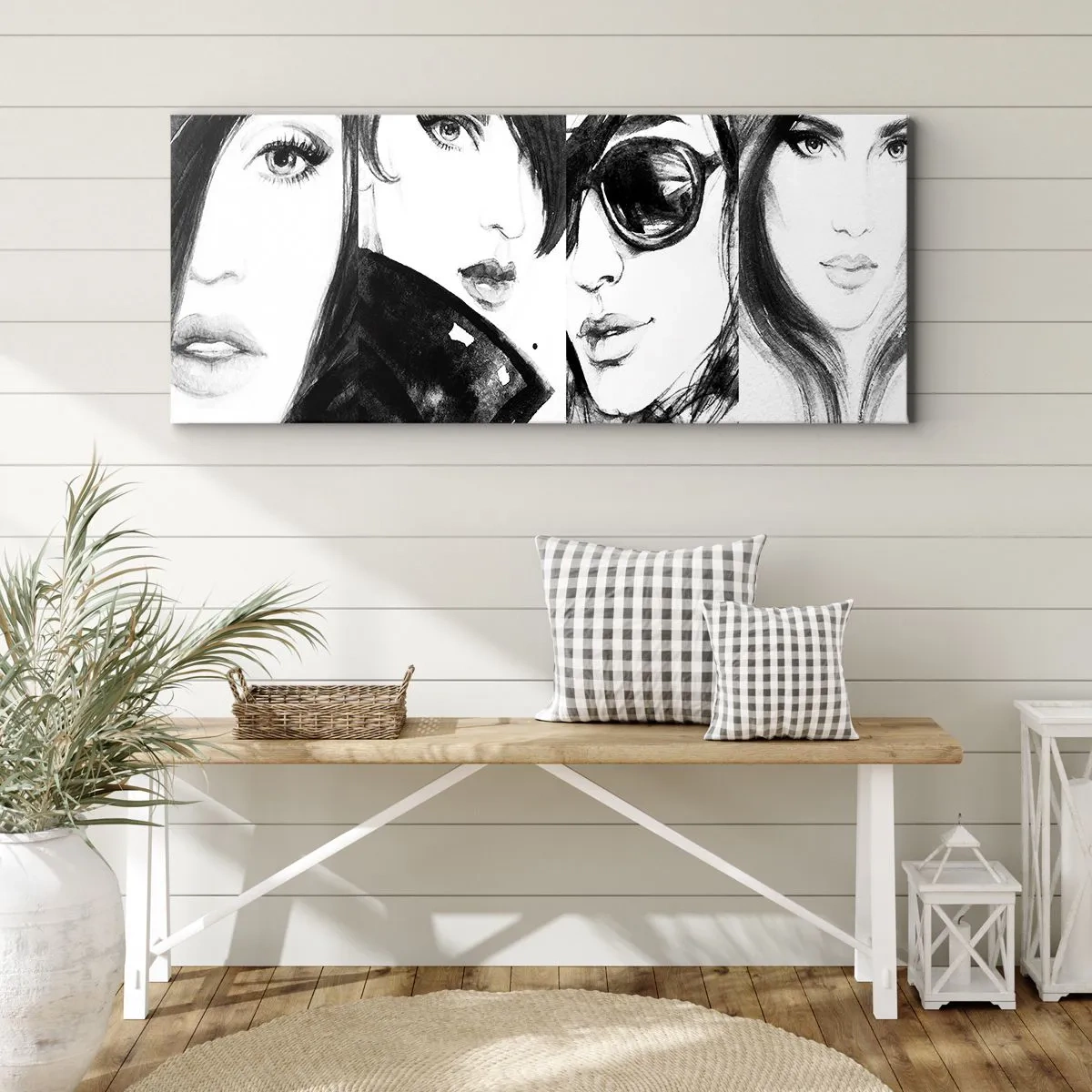 Lærredstryk - Billede på lærred - Skønhed mangedoblet - 100x40 cm