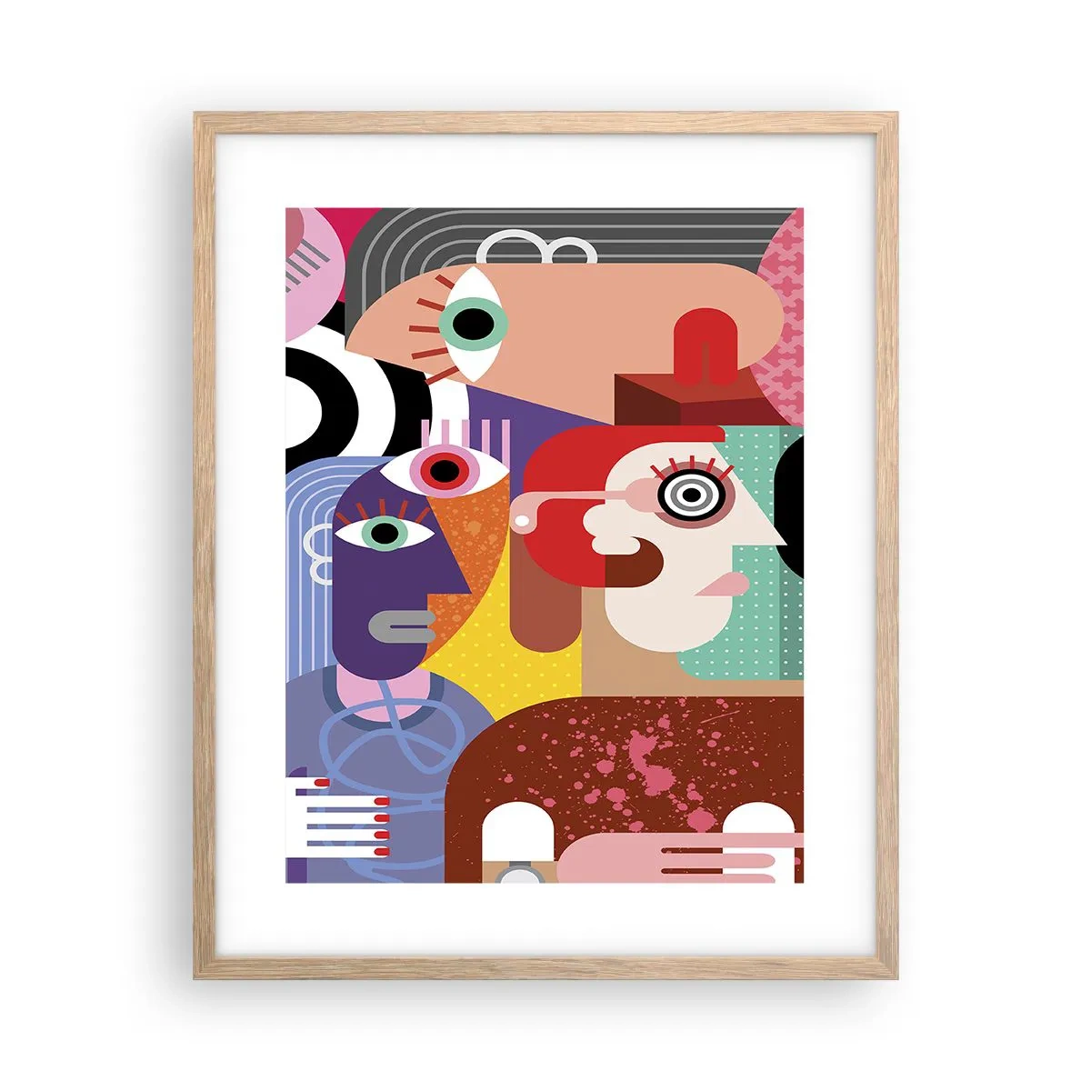 Plakat i ramme af lyst egetræ - Vi fra hr. Picasso - 40x50 cm