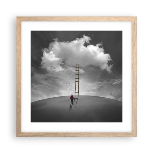 Plakat i ramme af lyst egetræ - Alt er muligt - 40x40 cm