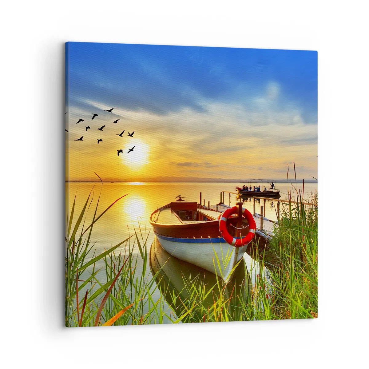 Lærredstryk - Billede på lærred - Skarverne er allerede på vej væk - 50x50 cm