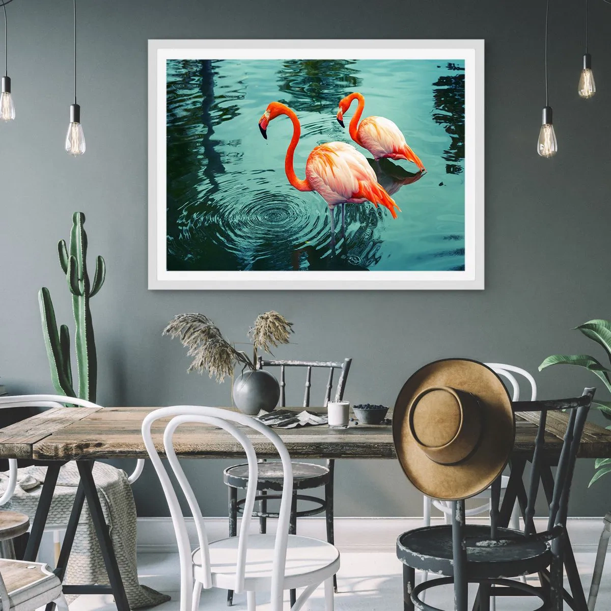 Plakat i hvid ramme - Vi er nu på mode - 70x50 cm