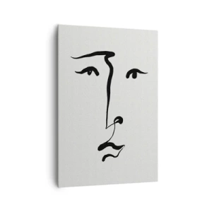 Lærredstryk - Billede på lærred - Portræt i én linje - 70x100 cm