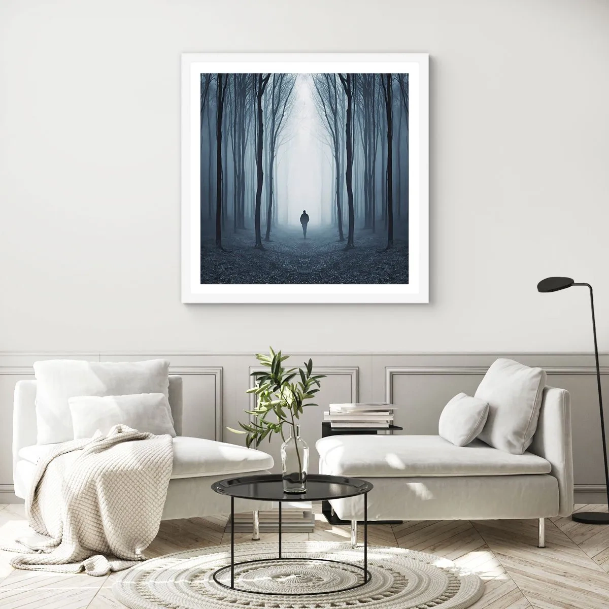 Plakat i hvid ramme - Og alt sammen ganske enkelt - 50x50 cm