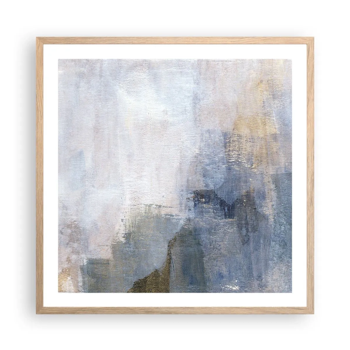 Plakat i ramme af lyst egetræ - Farvetoner og akkorder - 60x60 cm