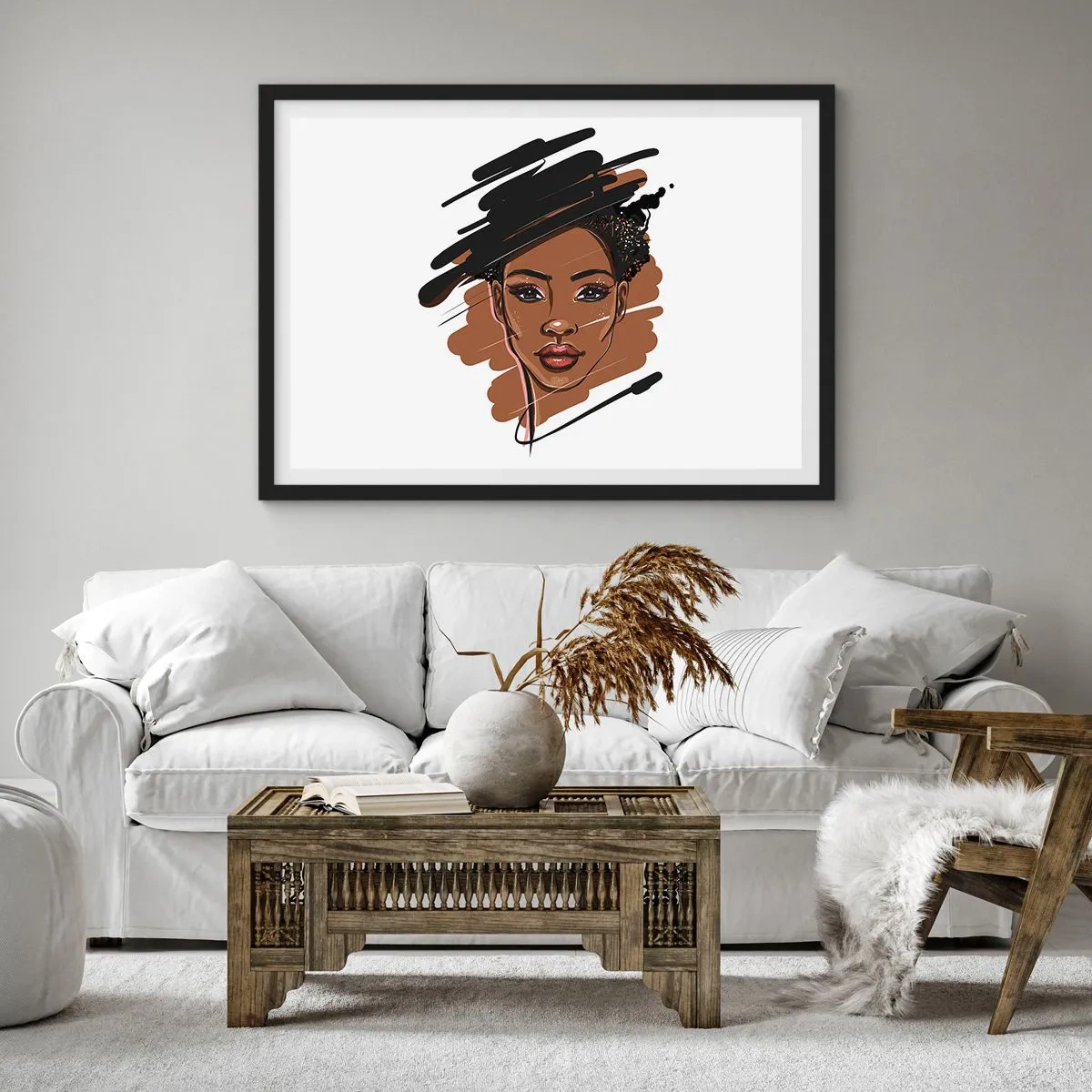 Plakat i sort ramme - Sød som chokolade - 100x70 cm