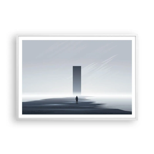 Plakat i hvid ramme - Mulighed eller trussel? - 100x70 cm