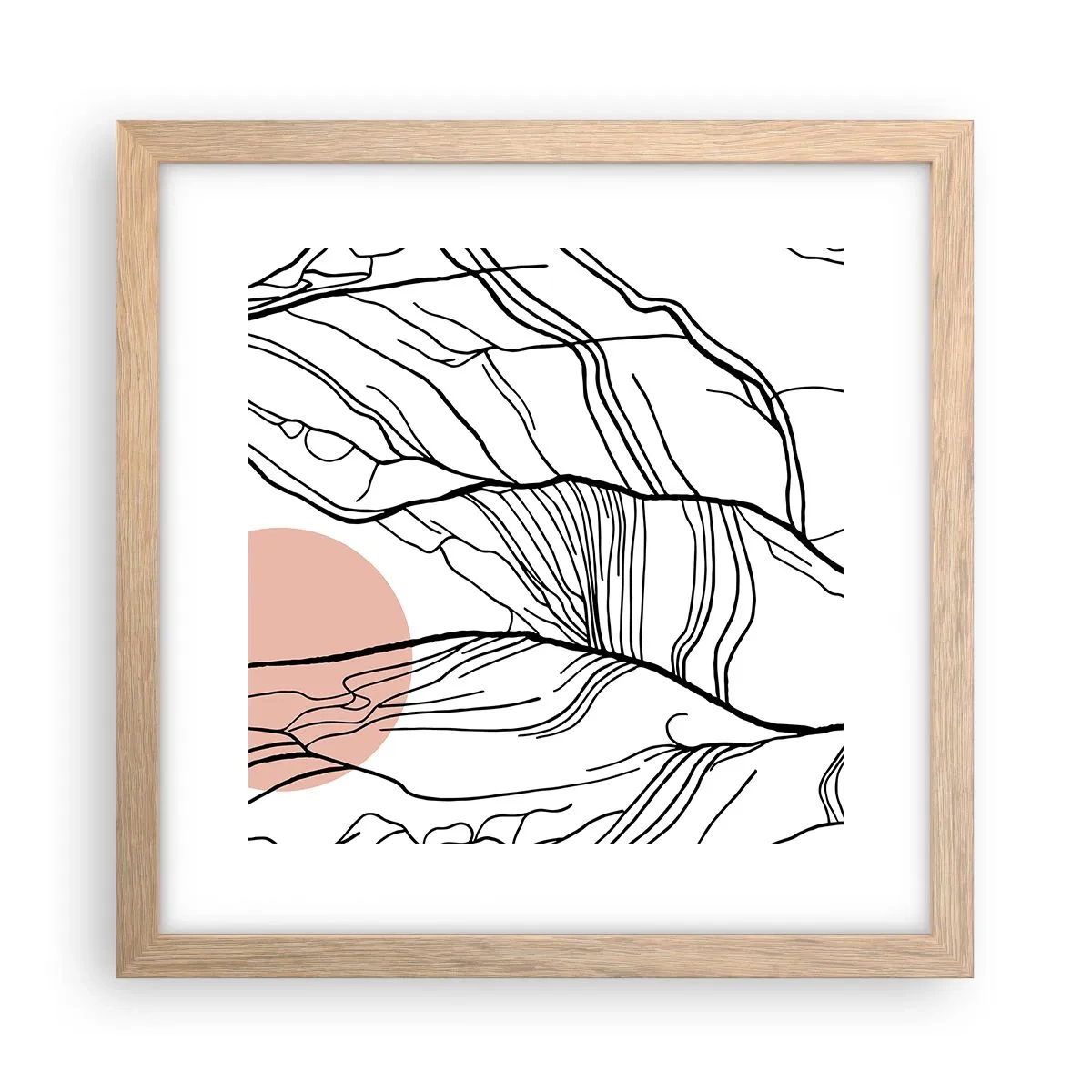 Plakat i ramme af lyst egetræ - I et netværk af kviste - 30x30 cm