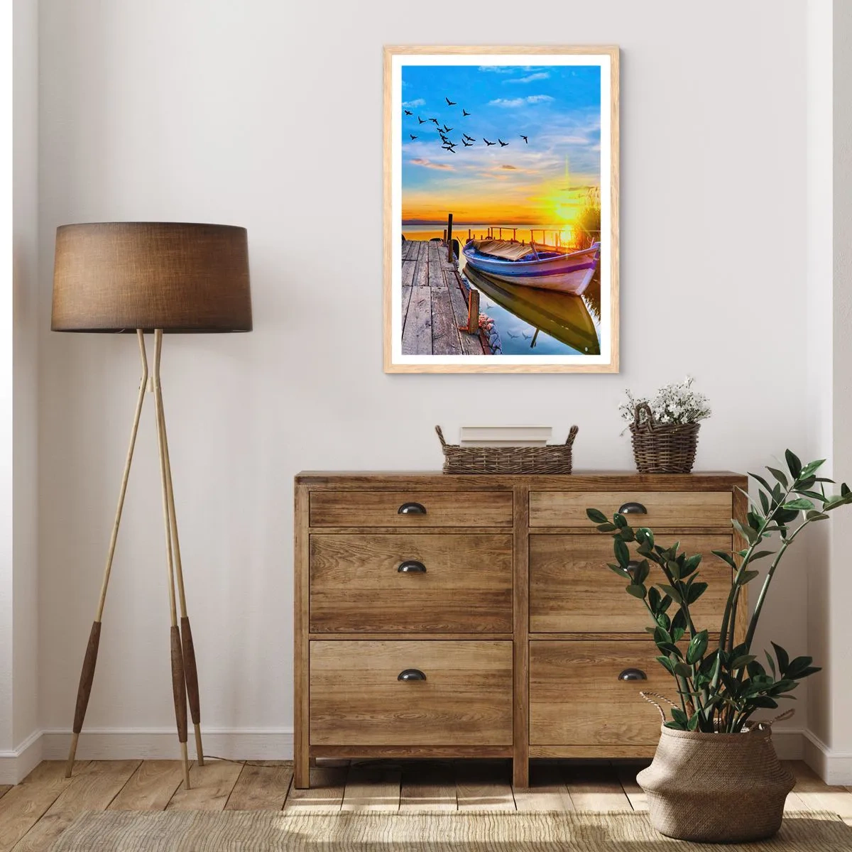 Plakat i ramme af lyst egetræ - Farvel, indtil i morgen - 70x100 cm