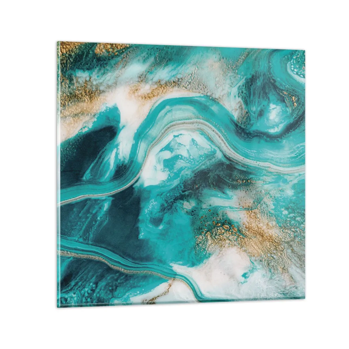 Billede på glas - Flod af guld - 50x50 cm