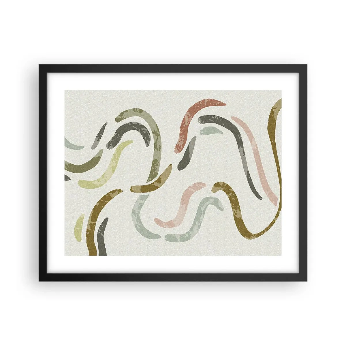 Plakat i sort ramme - Abstraktionens glade dans - 50x40 cm