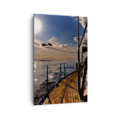 Lærredstryk - Billede på lærred - Under sejl mod solen - 80x120 cm