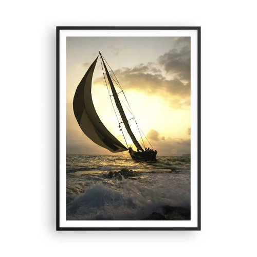 Plakat i sort ramme - I medvind og modvind - 70x100 cm