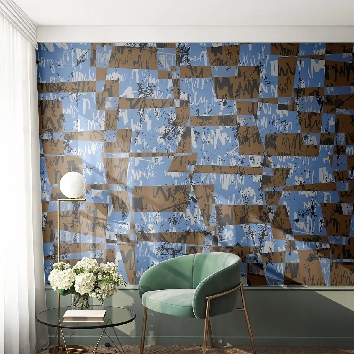 Fototapet Premium Sand - Ikke oversvømmet udskæring - Abstraktion, Stykke, Moderne mønster - 250x175 cm