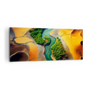 Lærredstryk - Billede på lærred - Livgivende flod - 100x40 cm