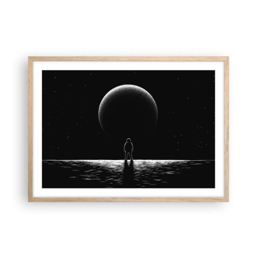 Plakat i ramme af lyst egetræ - Ansigt til ansigt - 70x50 cm