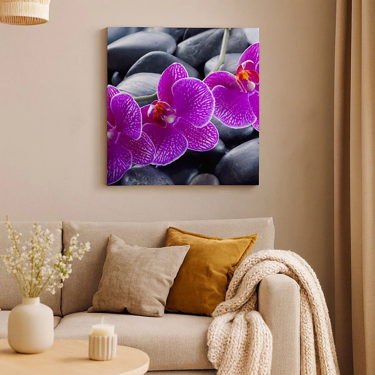 Lærredstryk - Billede på lærred - Stenene lyste op af glæde - 30x30 cm