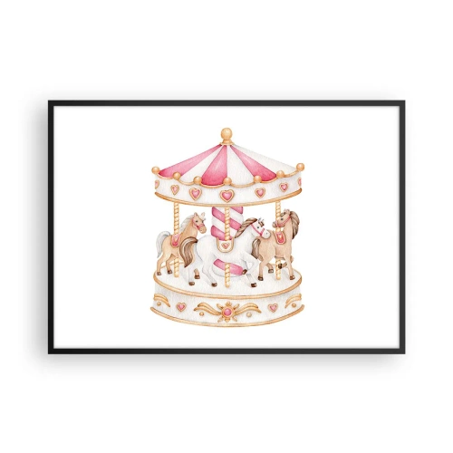 Plakat i sort ramme - Barndommens søde verden - 100x70 cm