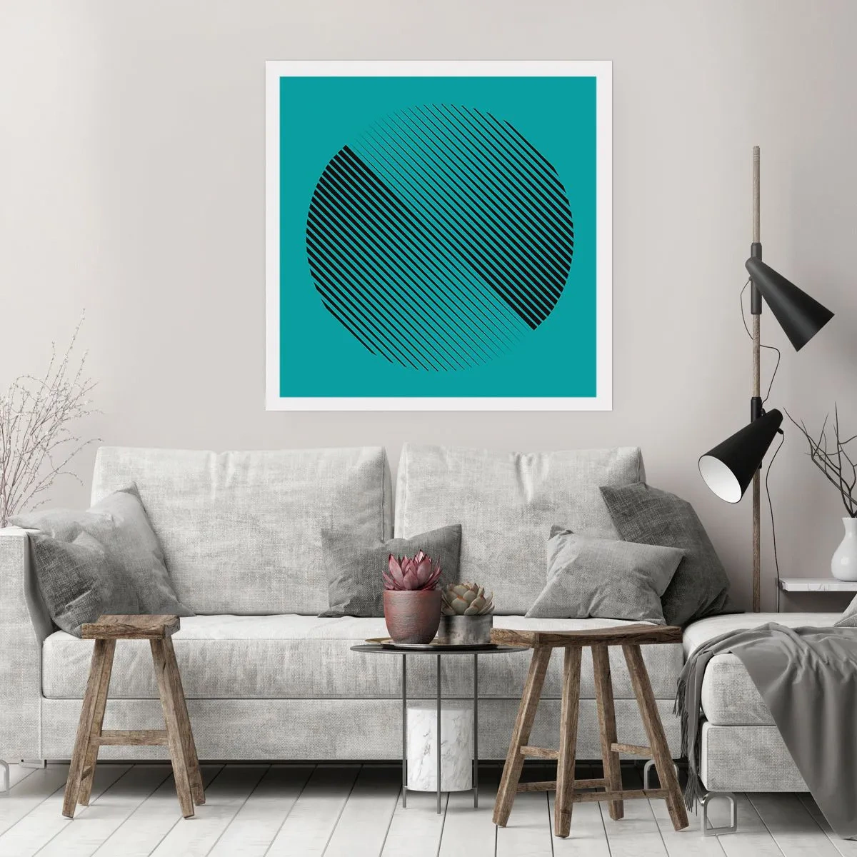 Plakat - Cirklen - en geometrisk variation - 50x50 cm