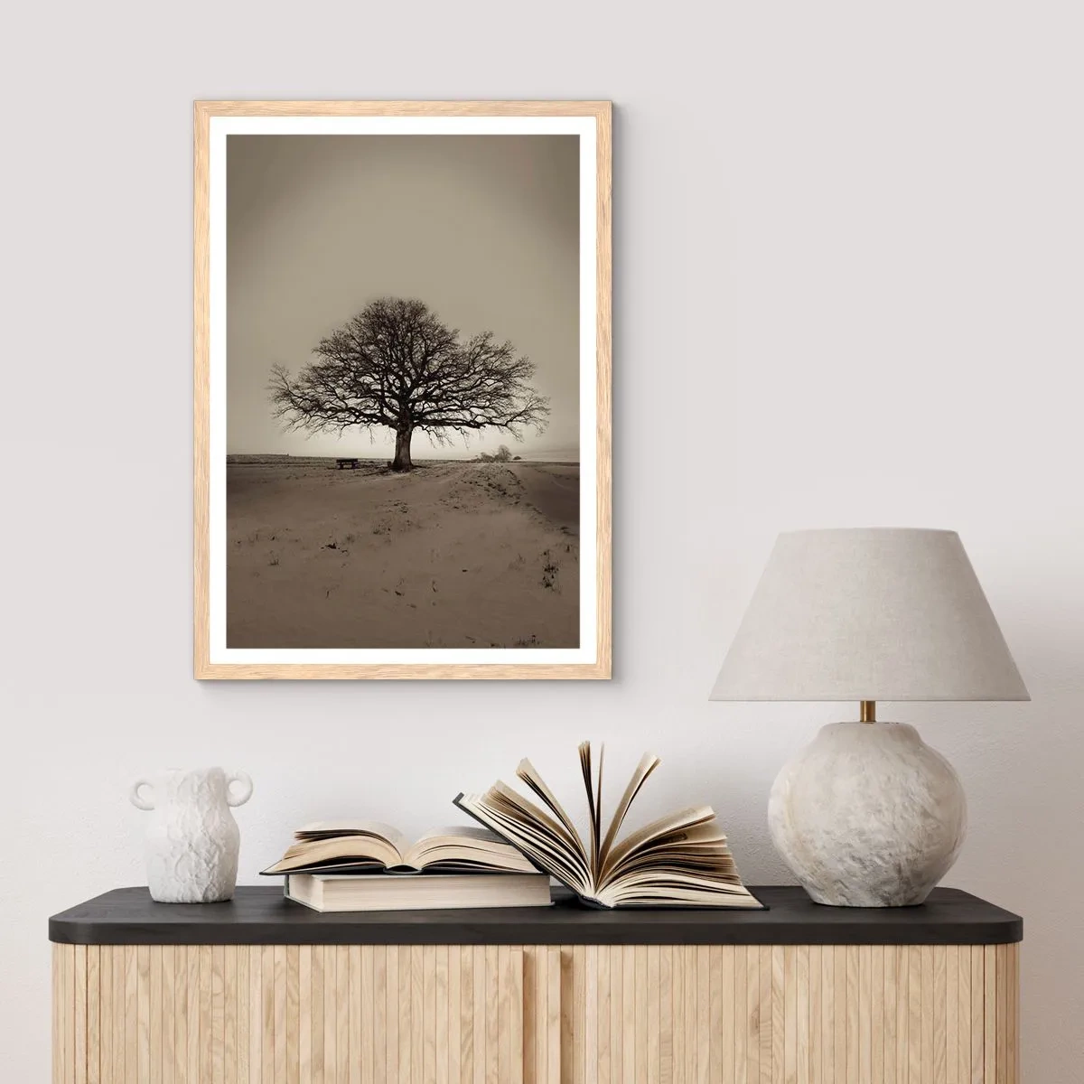 Plakat i ramme af lyst egetræ - Herfra og til evigheden - 40x50 cm