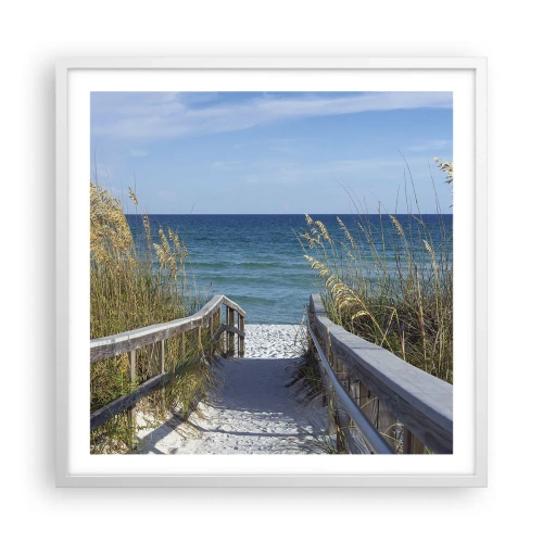 Plakat i hvid ramme - I solen, i vinden - 60x60 cm