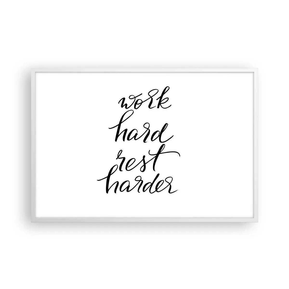 Plakat i hvid ramme - Balance i livet - 91x61 cm