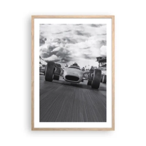 Plakat i ramme af lyst egetræ - Der er kraft! - 50x70 cm