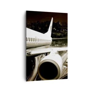 Lærredstryk - Billede på lærred - Stiger ind i natten - 80x120 cm