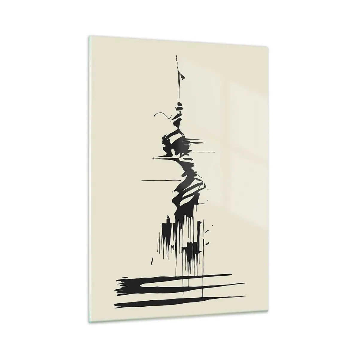 Billede på glas - Skyndsom abstraktion - 50x70 cm