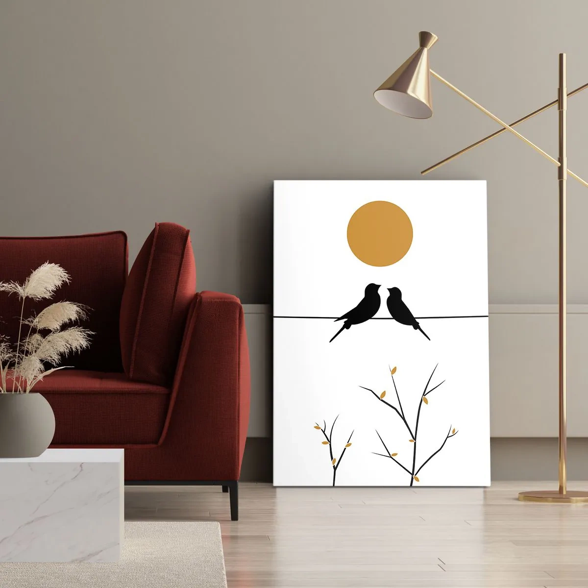 Lærredstryk - Billede på lærred - Nattergal - 50x70 cm