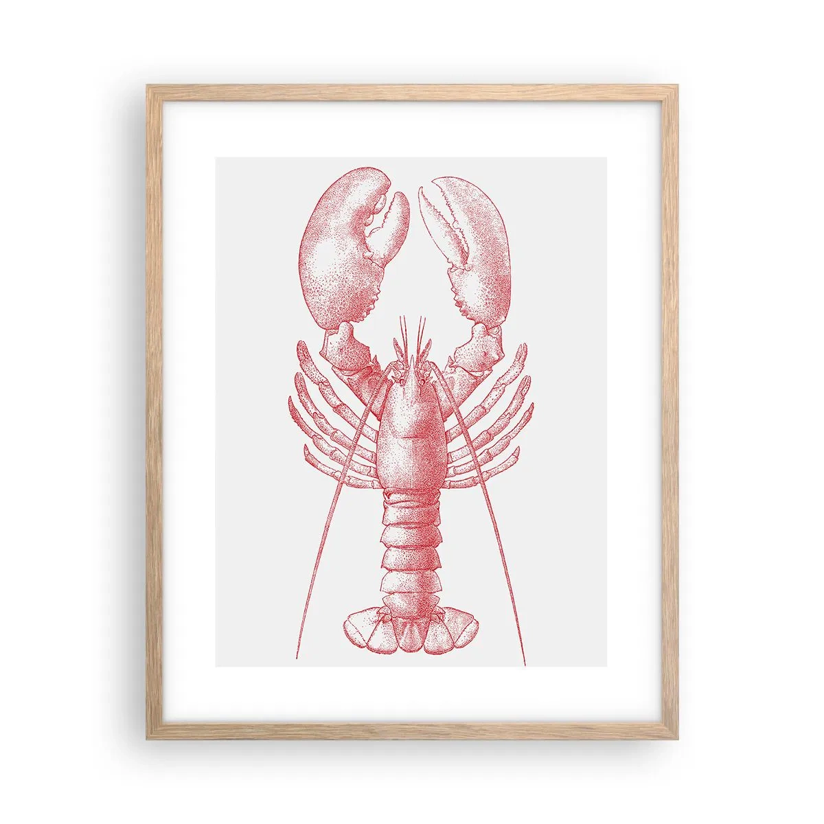 Plakat i ramme af lyst egetræ - Hummer, der er Homer værdig - 40x50 cm