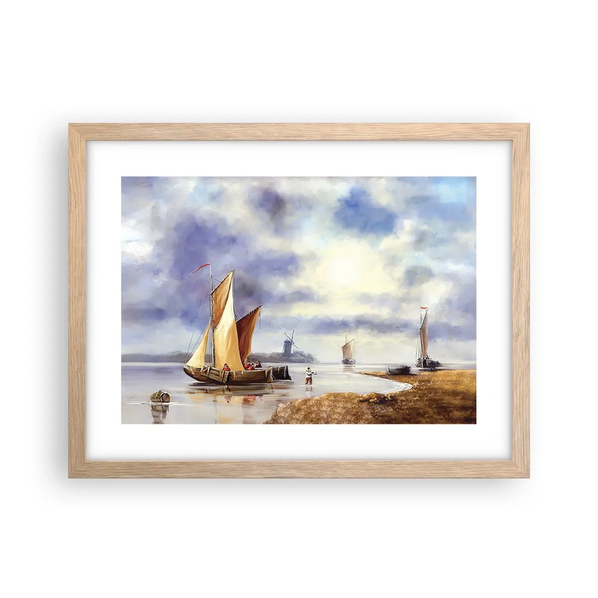 Plakat i ramme af lyst egetræ - Sømændenes tilbagevenden - 40x30 cm