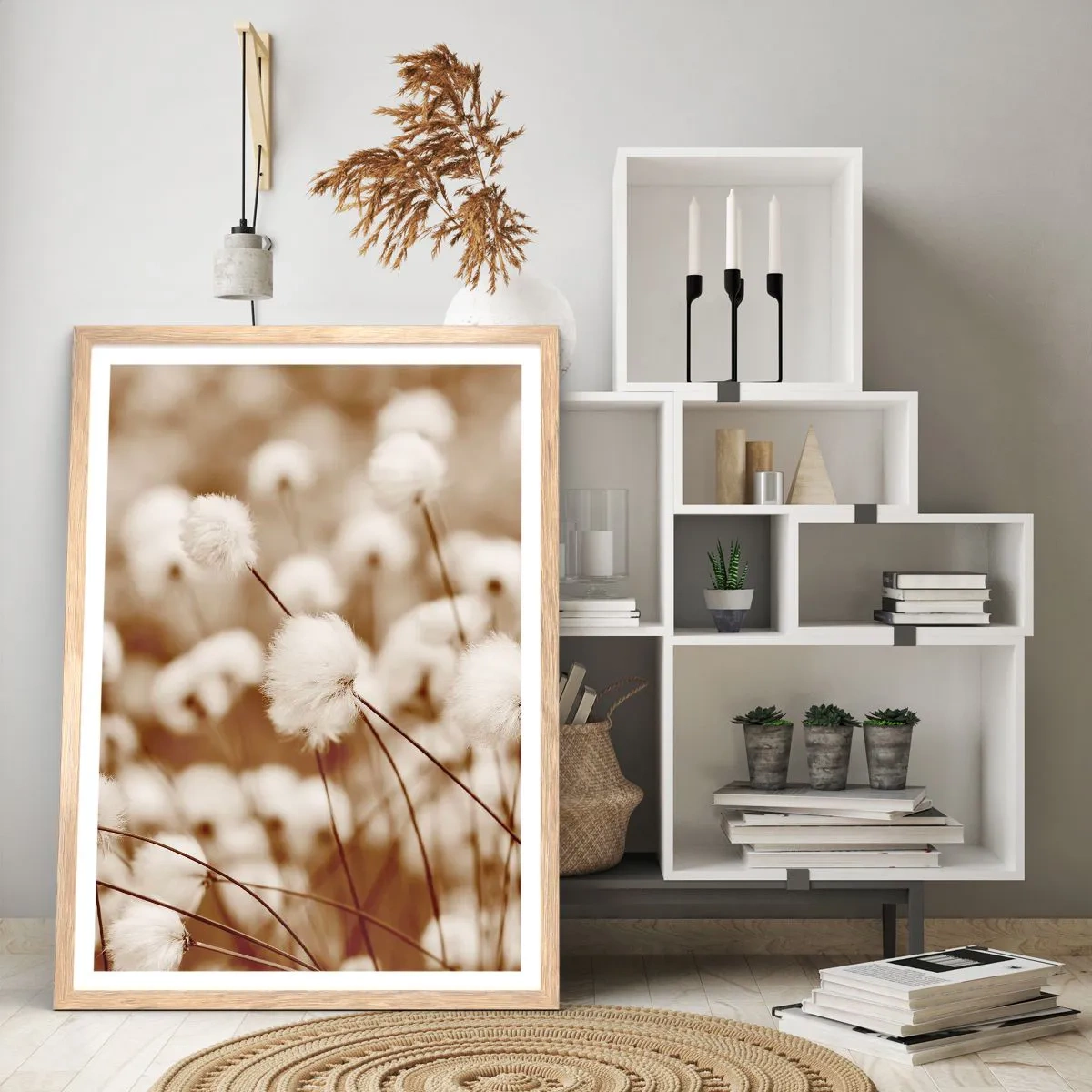 Plakat i ramme af lyst egetræ - Fyldig mark - 70x100 cm