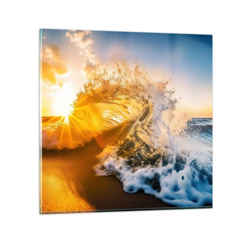 Billede på glas - Leg på sandet - 70x70 cm