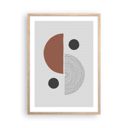 Plakat i ramme af lyst egetræ - Perfektion af hjulet - 50x70 cm