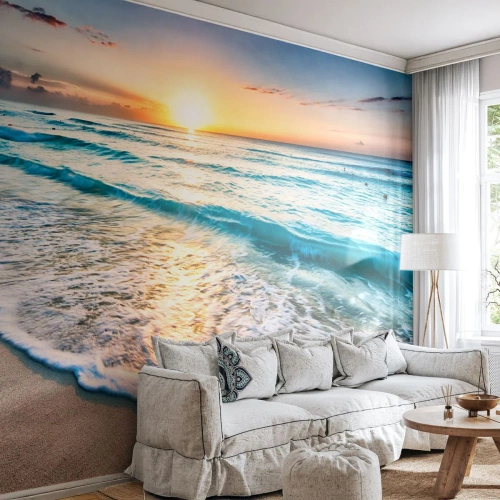 Fototapet Premium Sand - Et synspunkt, der er værd at have - Landskab, Strand, Solnedgang - 250x175 cm