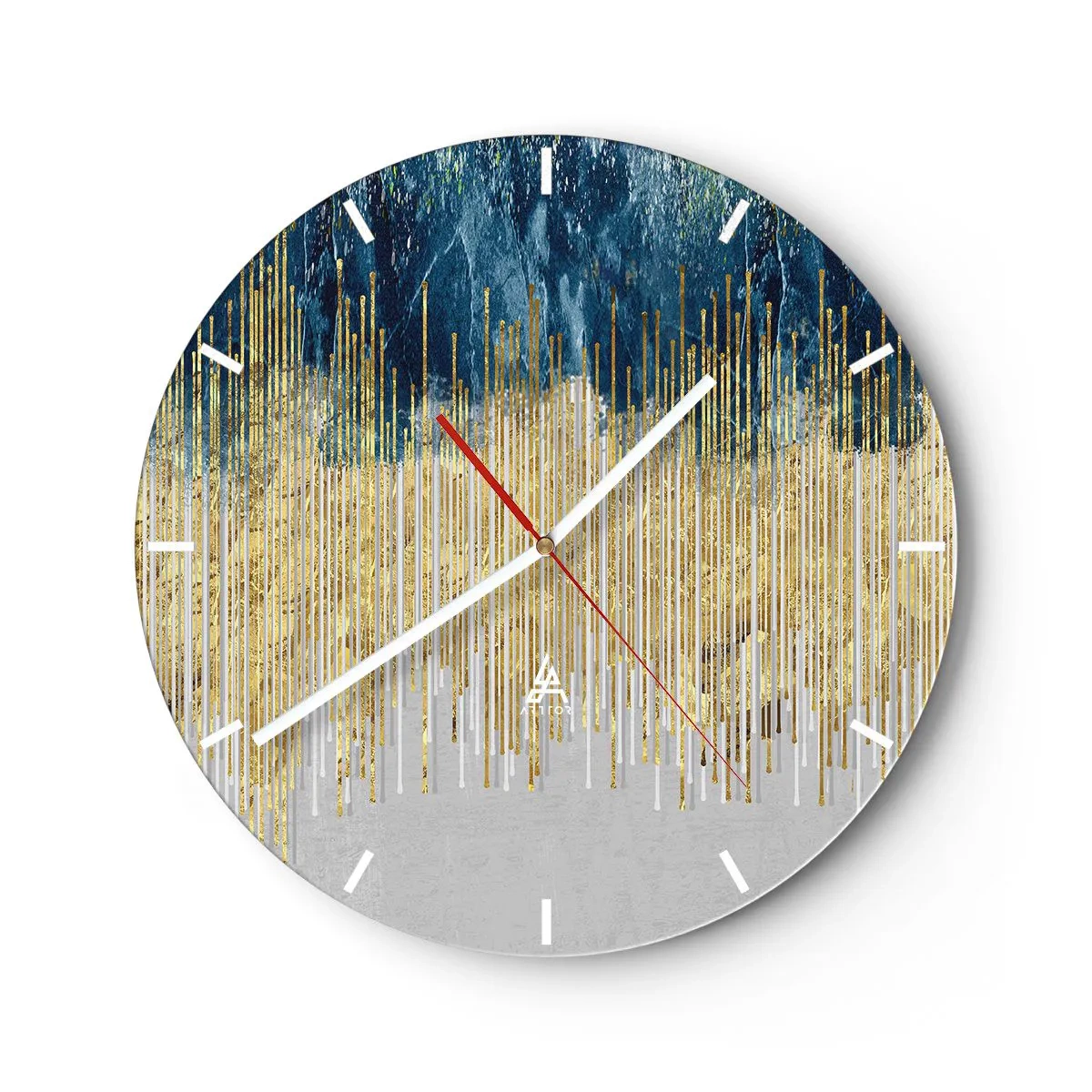 Vægur, Uret - Forgyldt grænse - 40x40 cm