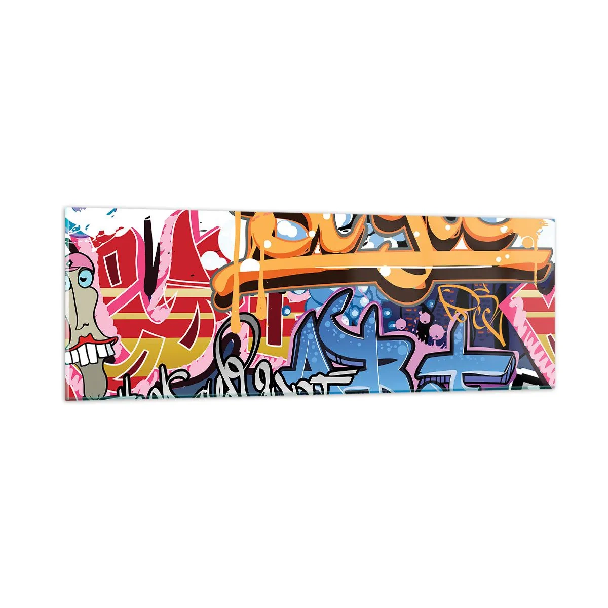 Billede på glas - Vægmalerier, vægmalerier, vægmalerier.... - 90x30 cm