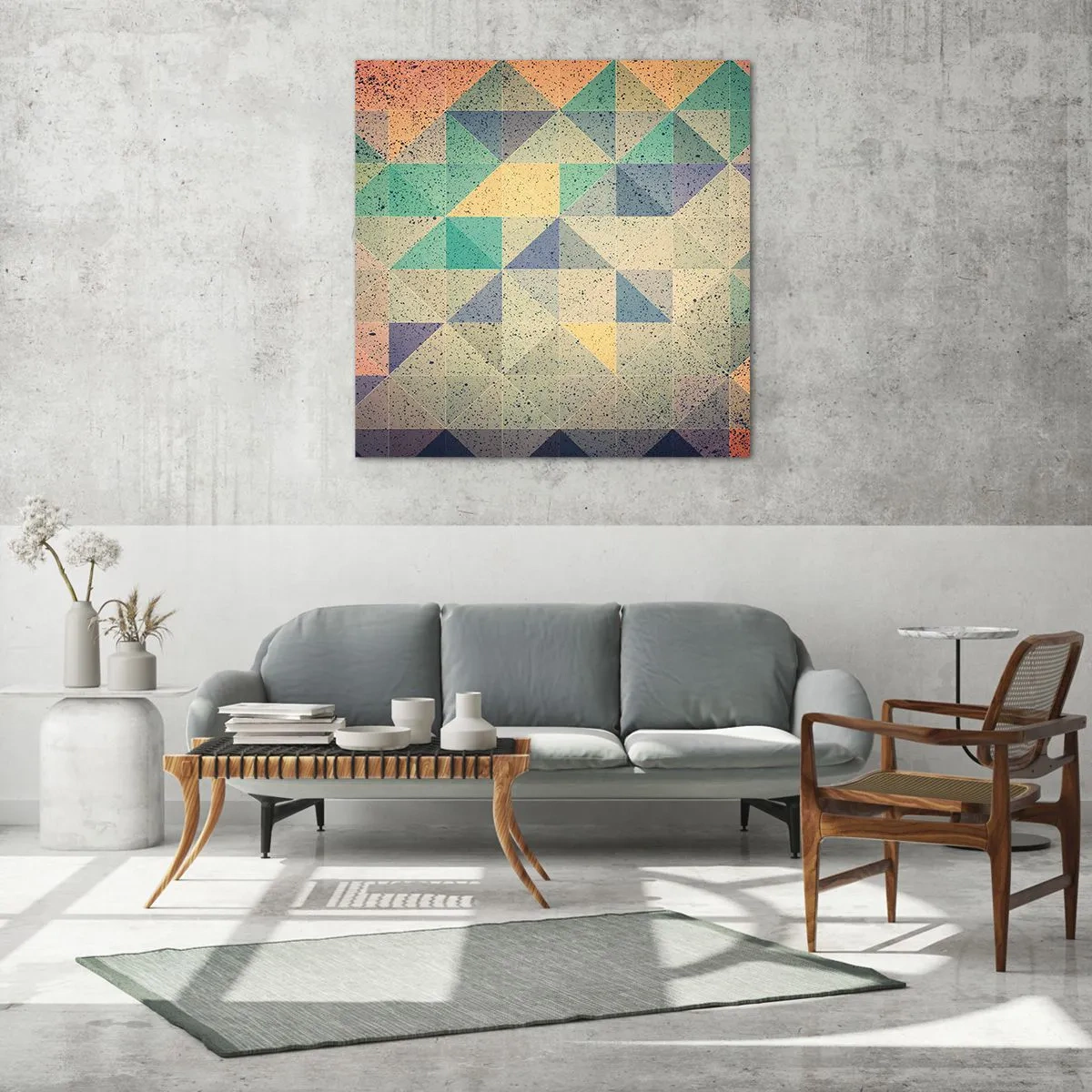 Billede på glas - Republikken trekanter - 50x50 cm