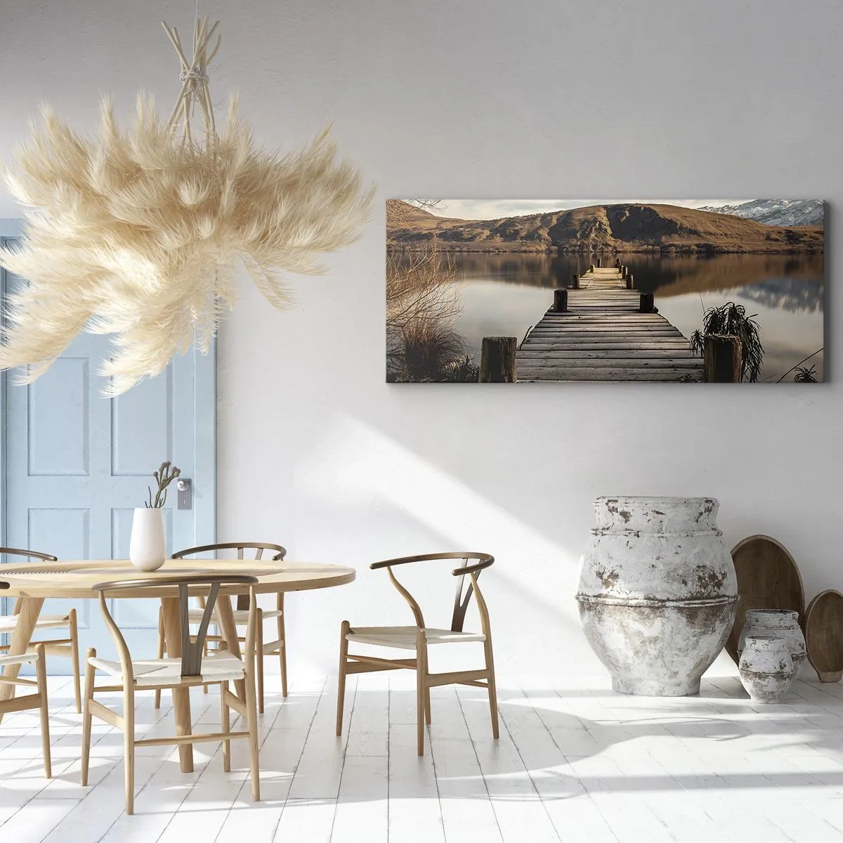 Lærredstryk - Billede på lærred - Et landskab i stilhed - 90x30 cm