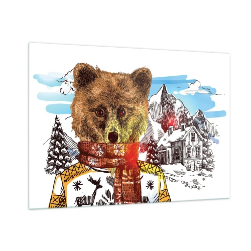 Billede på glas - Bjørnehytten - 100x70 cm
