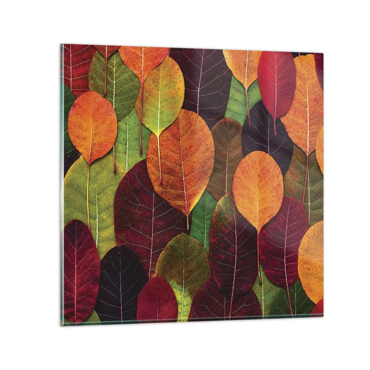 Billede på glas - Efterårsmosaik - 40x40 cm