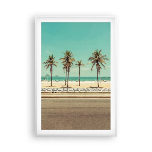 Plakat i hvid ramme - På stranden - 61x91 cm