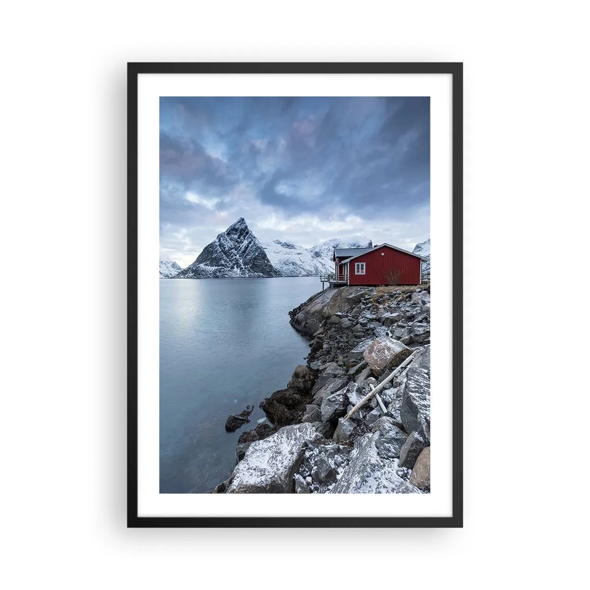 Plakat i sort ramme - Alpe efterår - 50x70cm - Skandinavisk tilflugtssted - Moderne vægdekoration til stue og soveværelse ARTTOR