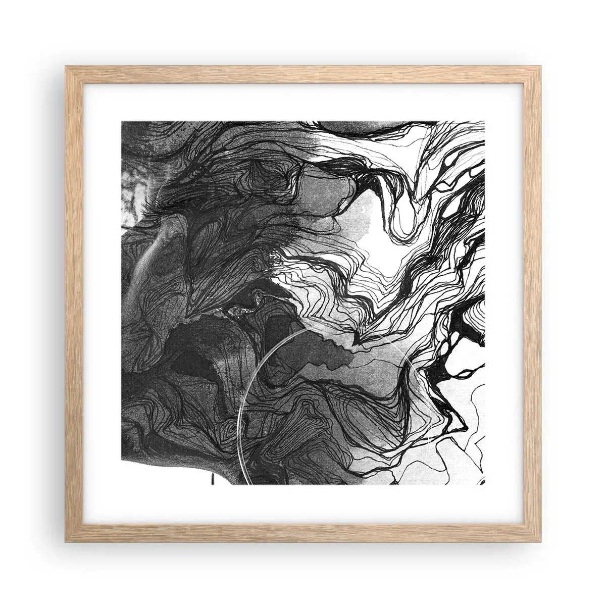 Plakat i ramme af lyst egetræ - Forviklet i drømme - 40x40 cm