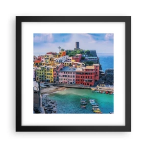 Plakat i sort ramme - Middelhavets magiske by - 30x30 cm