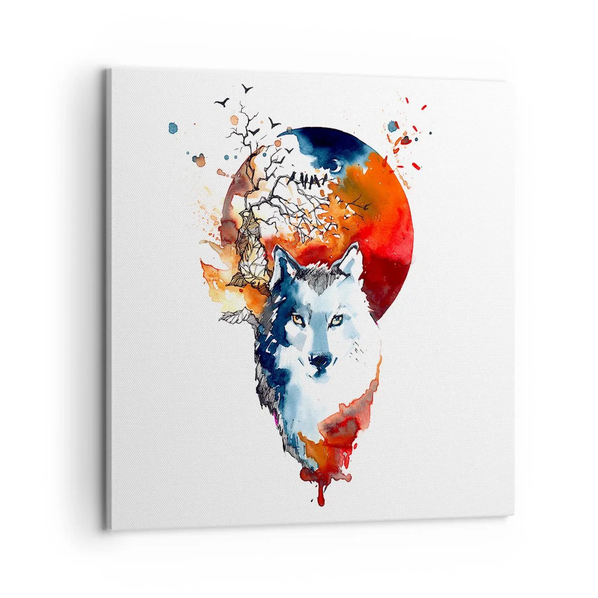 Lærredstryk - Billede på lærred - Næse til næse med natten - 60x60 cm