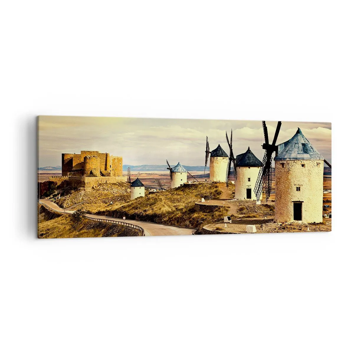 Lærredstryk - Billede på lærred - Don Quixote er ved at dukke op - 140x50 cm